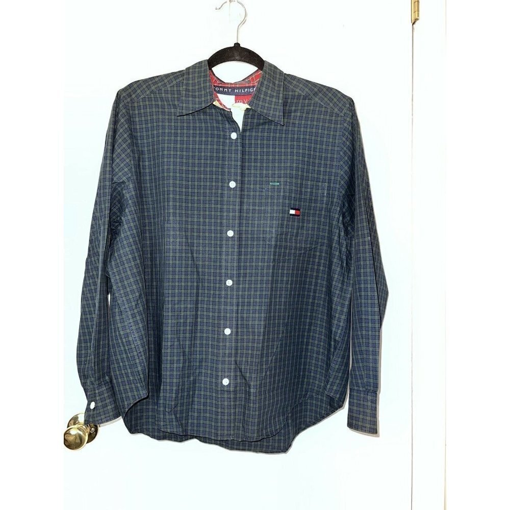 Vintage TOMMY HILFIGER Tommy Tartan Long Sleeve Button Down Shirt Size 12